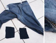 Как поставить заплатку на джинсы Как сделать латки на джинсах на коленке